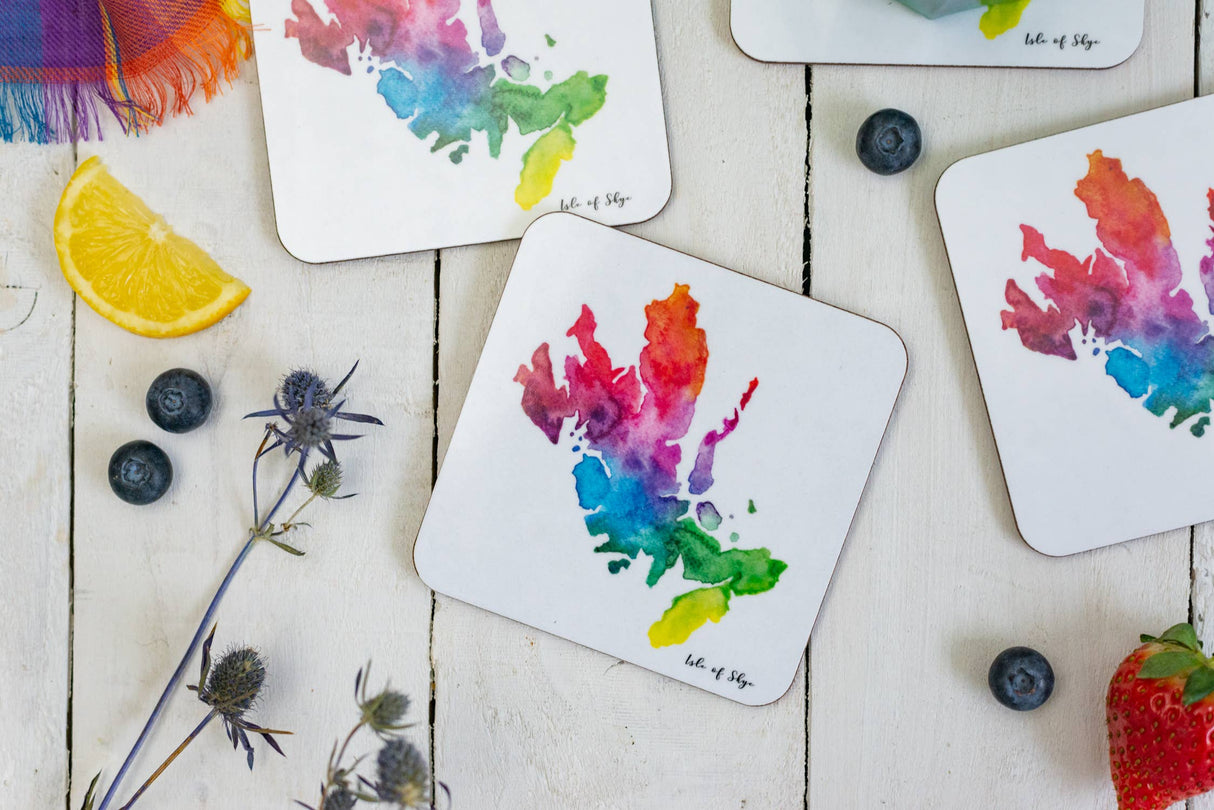 Isle of Skye Watercolour Map Coaster