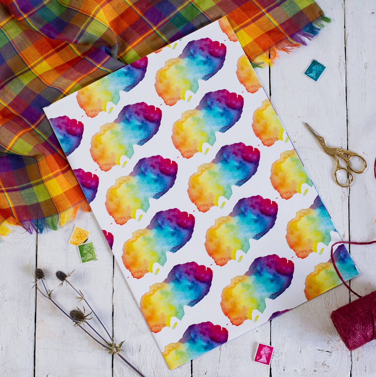 Arran Watercolour Map Gift Wrap