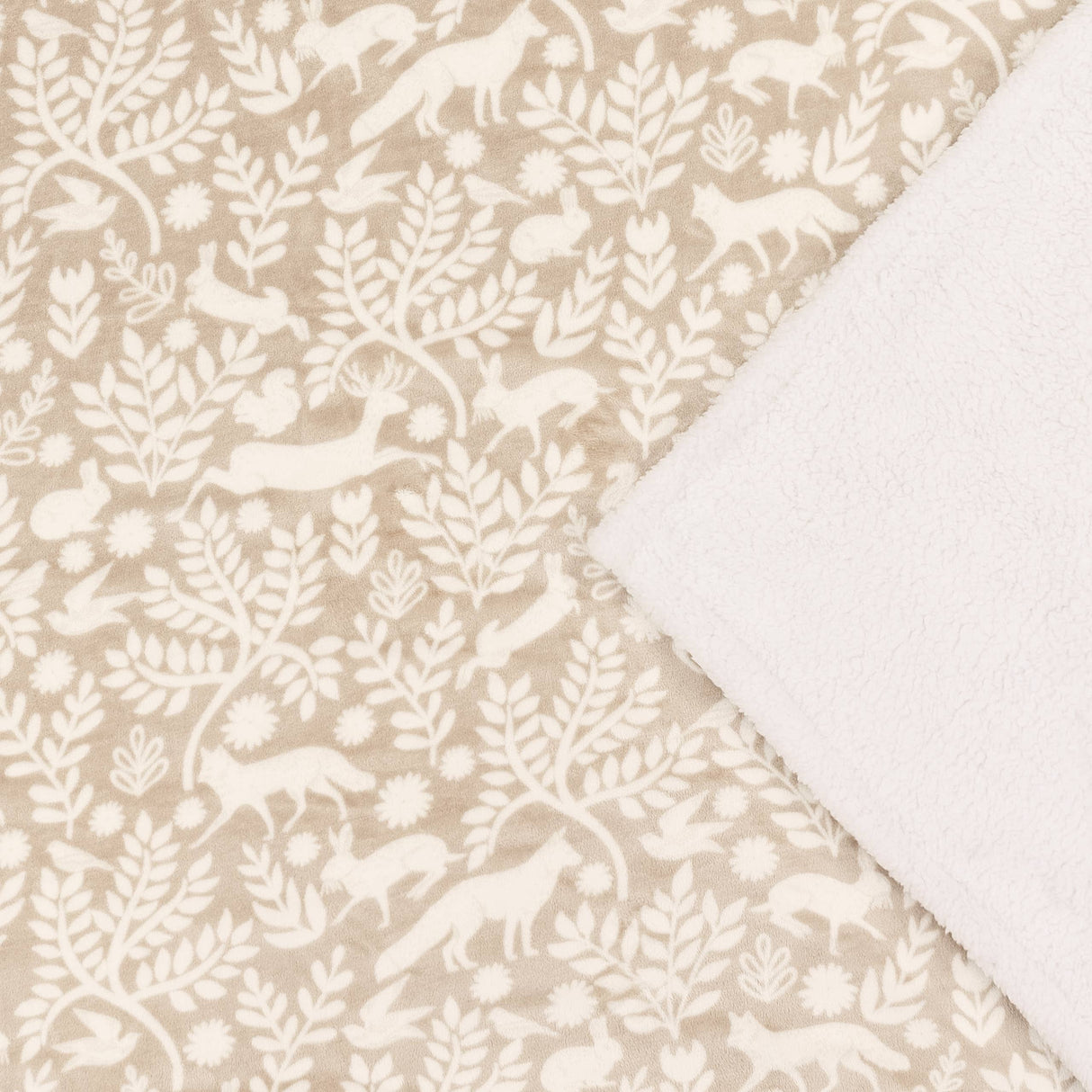 Skandi Woodland Sherpa Fleece Throw Sable: Sable / 140 x 180cm