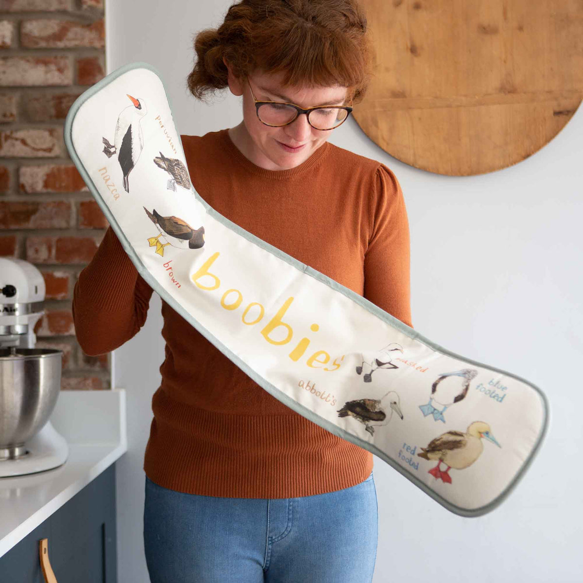 Sarah Edmonds Boobies Bird Oven Glove – illustrated design