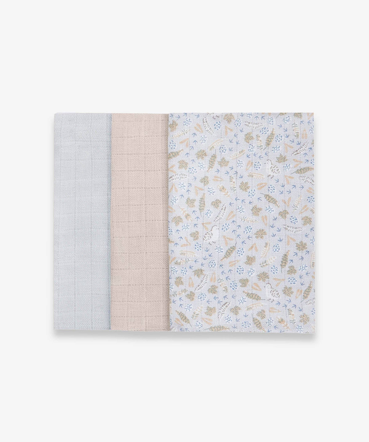 Avery Row Nature Trail Organic Muslins – Set of 3 – Avery Row baby gift at Mooch Arran