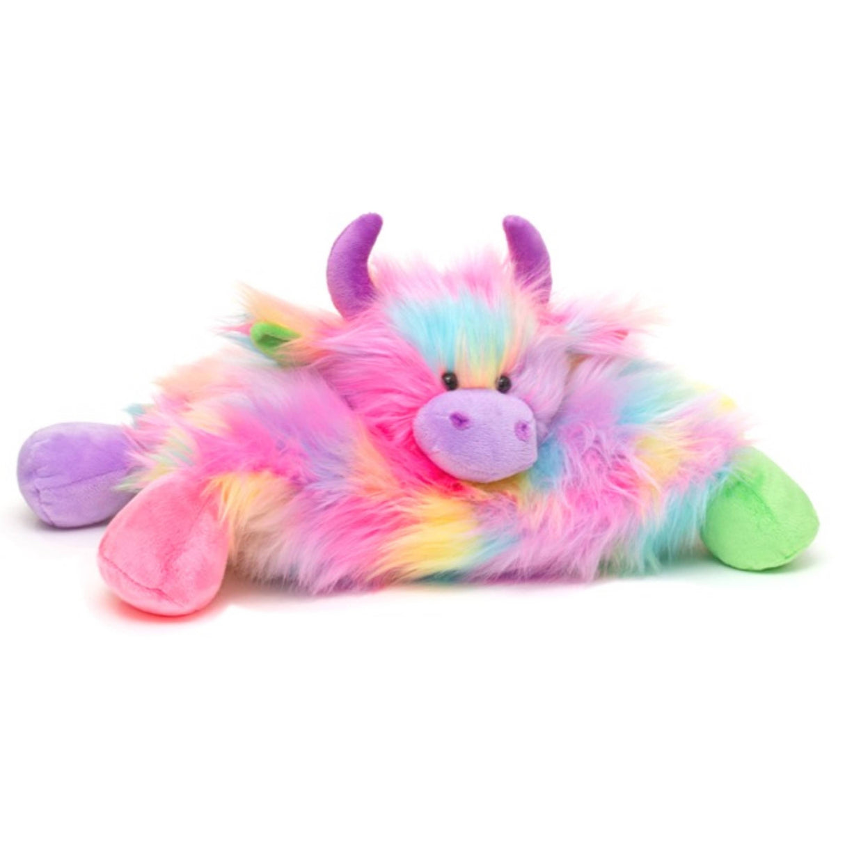 Highland Cow Cushion Pillow Rainbow Plush 22CM x 23CM
