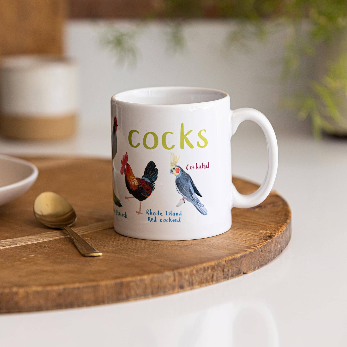 Sarah Edmonds Cocks Bird Mug – illustrated design
