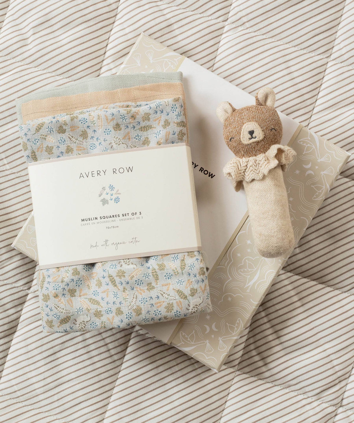 Avery Row Nature Trail Rattle & Care Gift Set – Avery Row baby gift at Mooch Arran