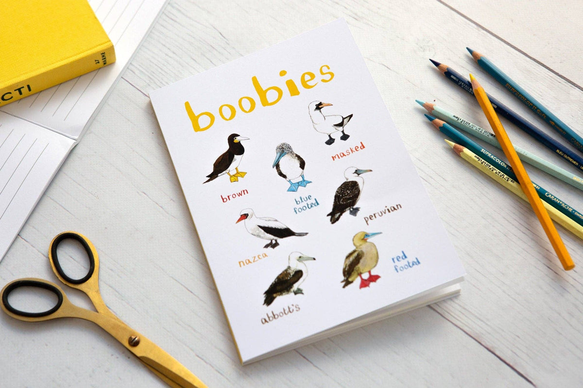 Sarah Edmonds Boobies Recycled Notebook - A5 – illustrated design