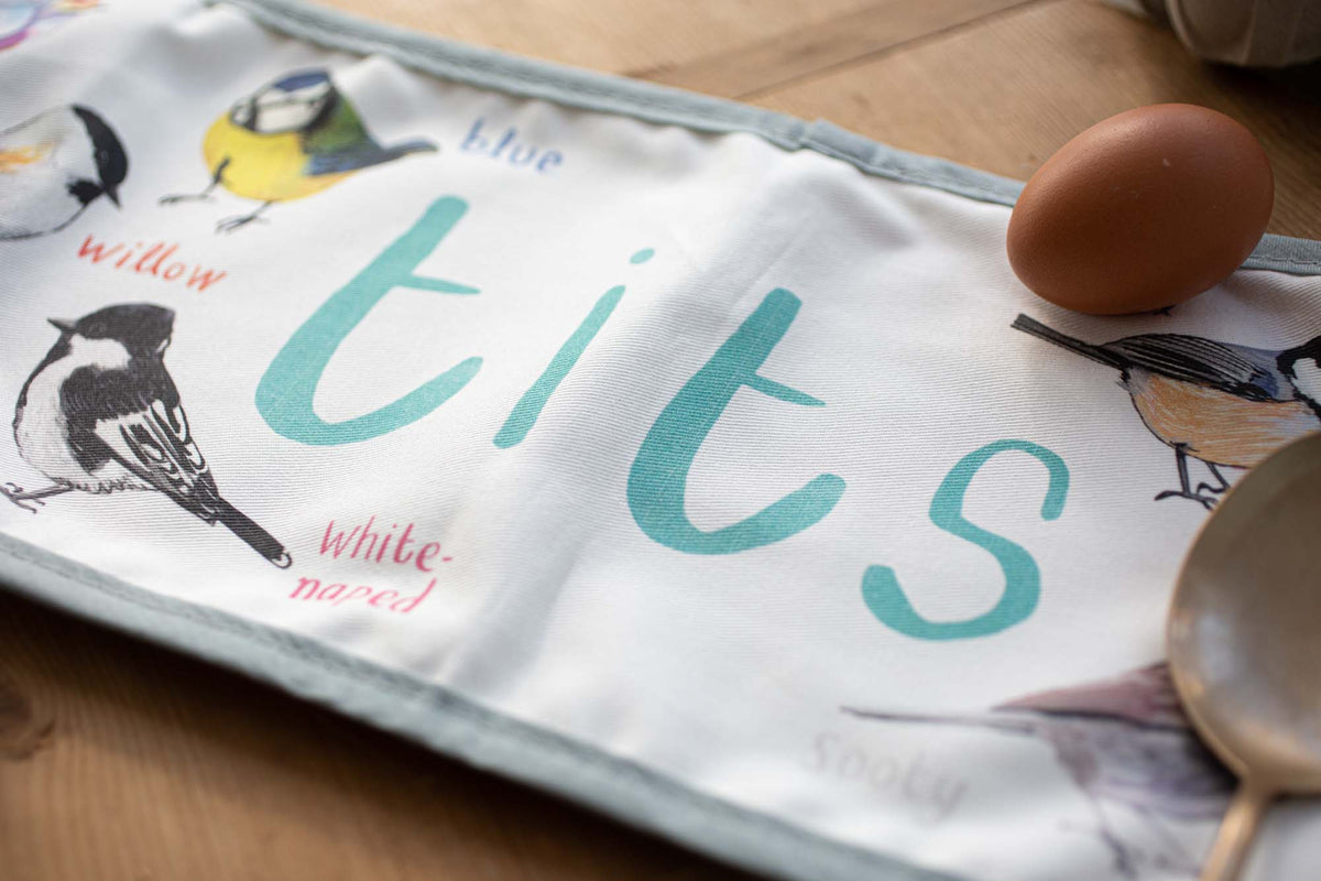 Sarah Edmonds Tits Bird Oven Glove – illustrated design
