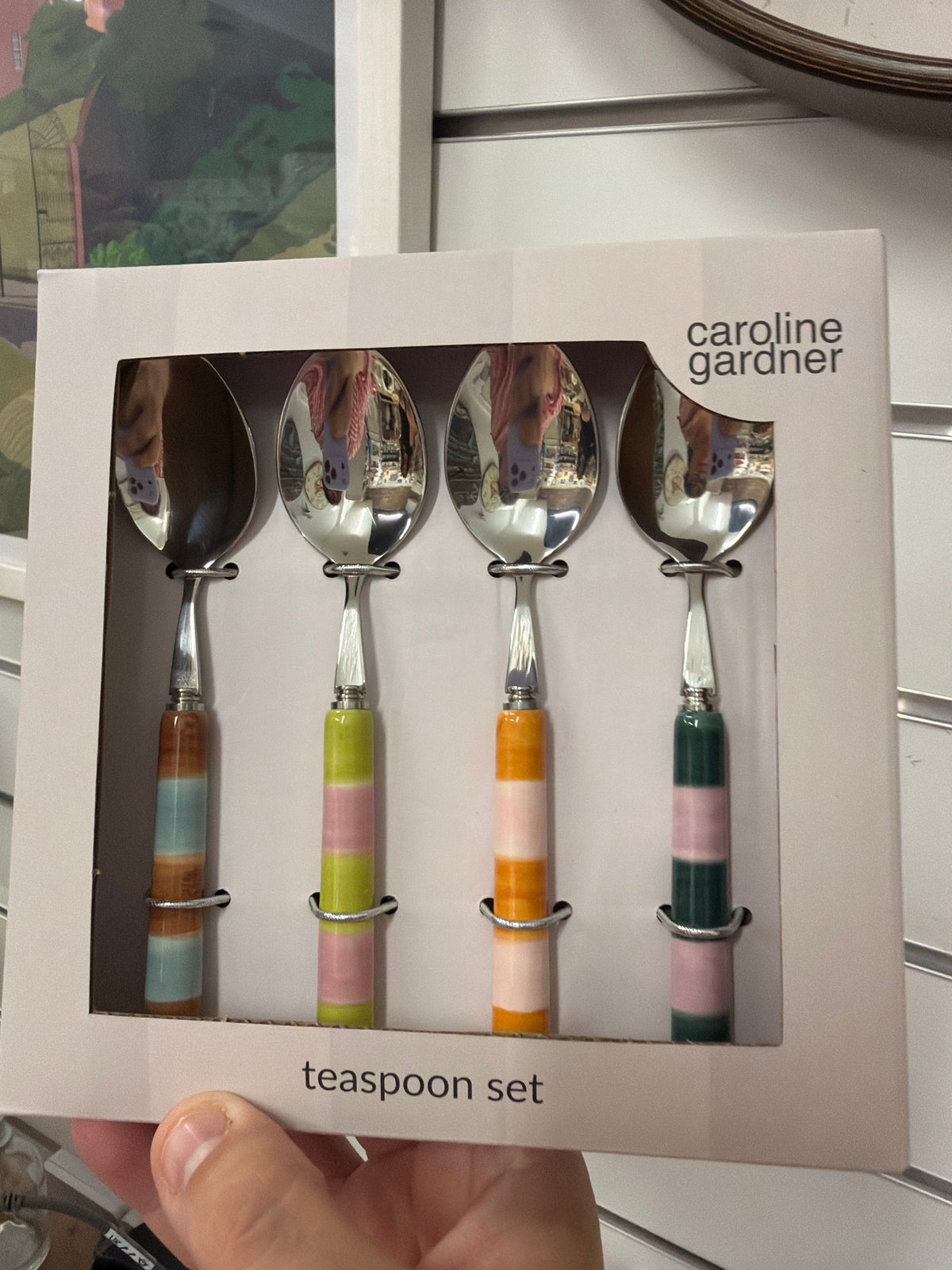Caroline Gardner Multi Stripe Teaspoons, Set of 4