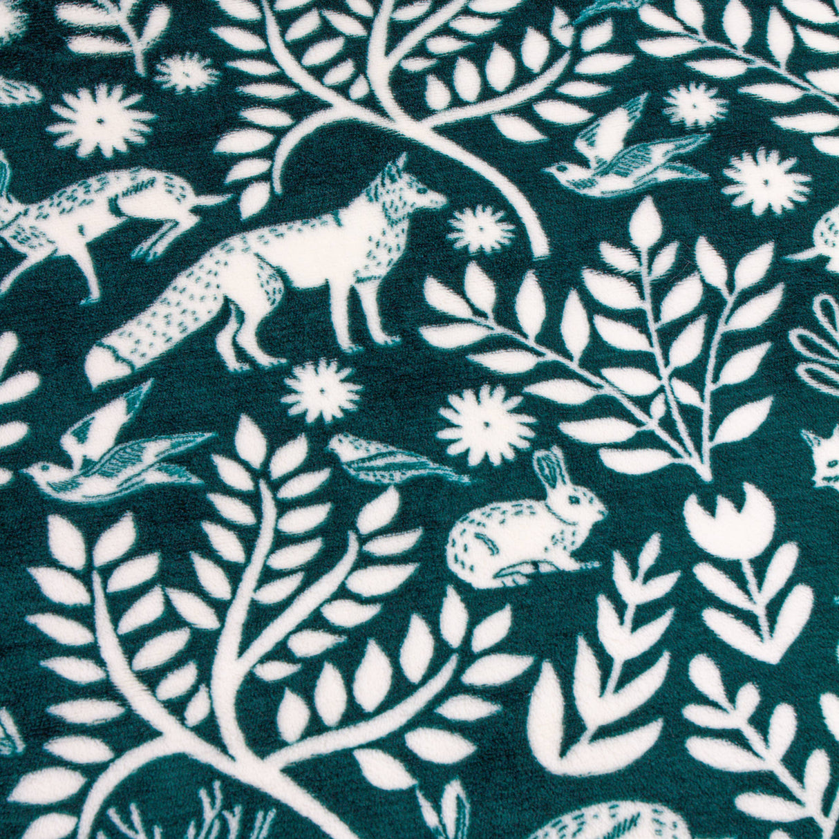 Skandi Woodland Sherpa Fleece Throw Forest: Forest / 140 x 180cm