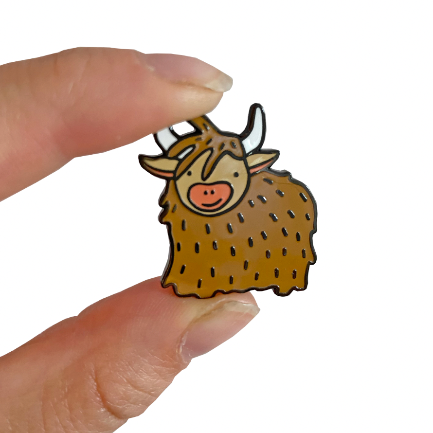 Highland Cow Enamel Pin