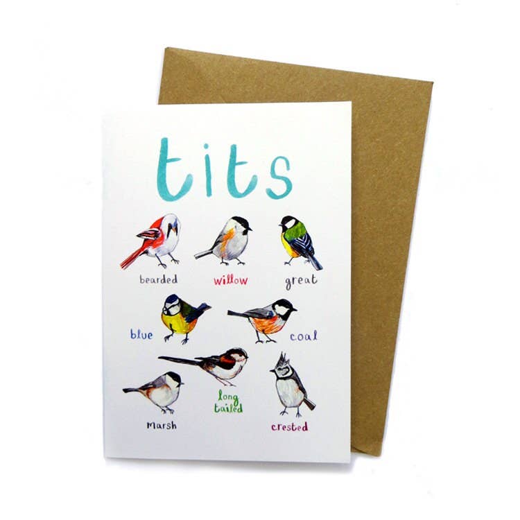 Sarah Edmonds Tits Bird Greeting Card – illustrated design