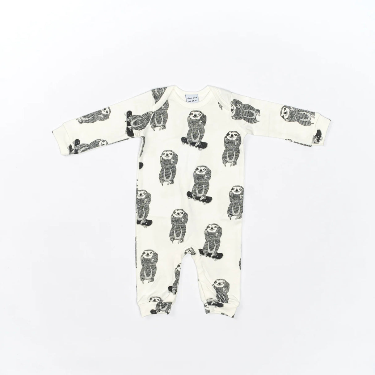 Skating Sloth Long Sleeve Romper