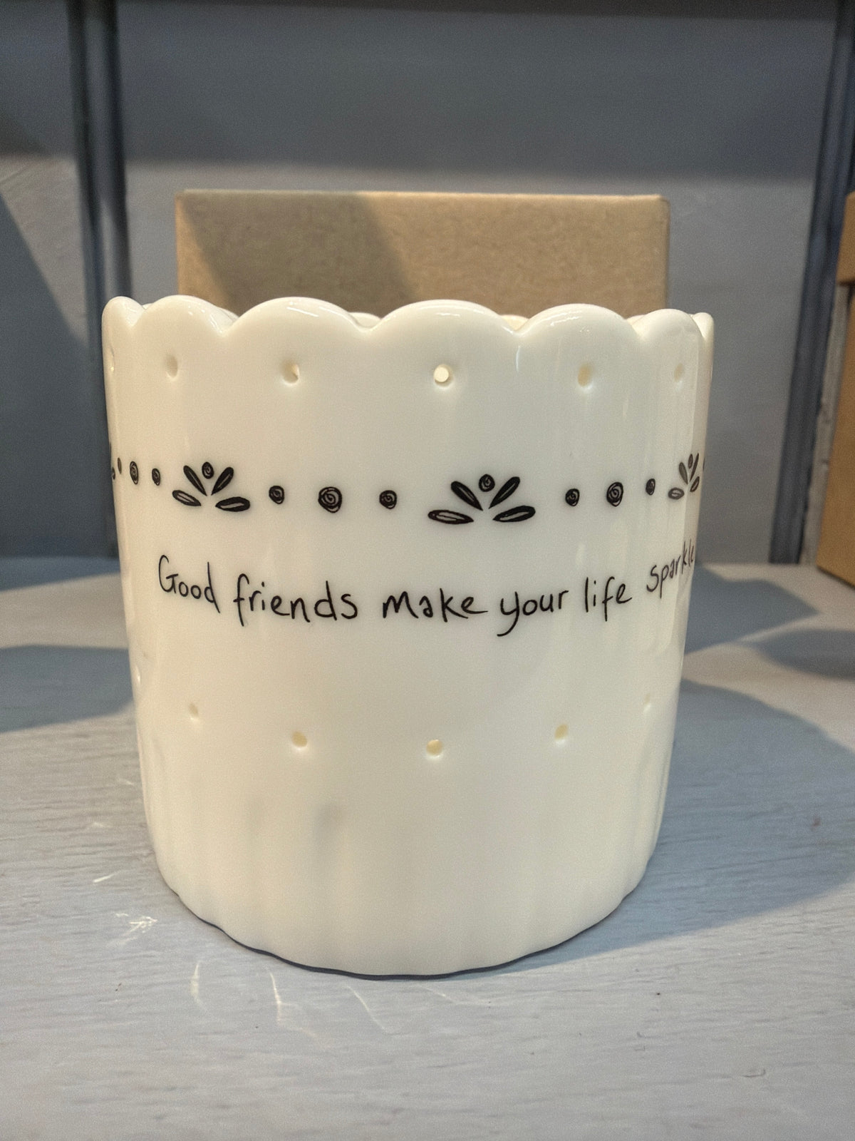 East of India scallop shell tealight holder