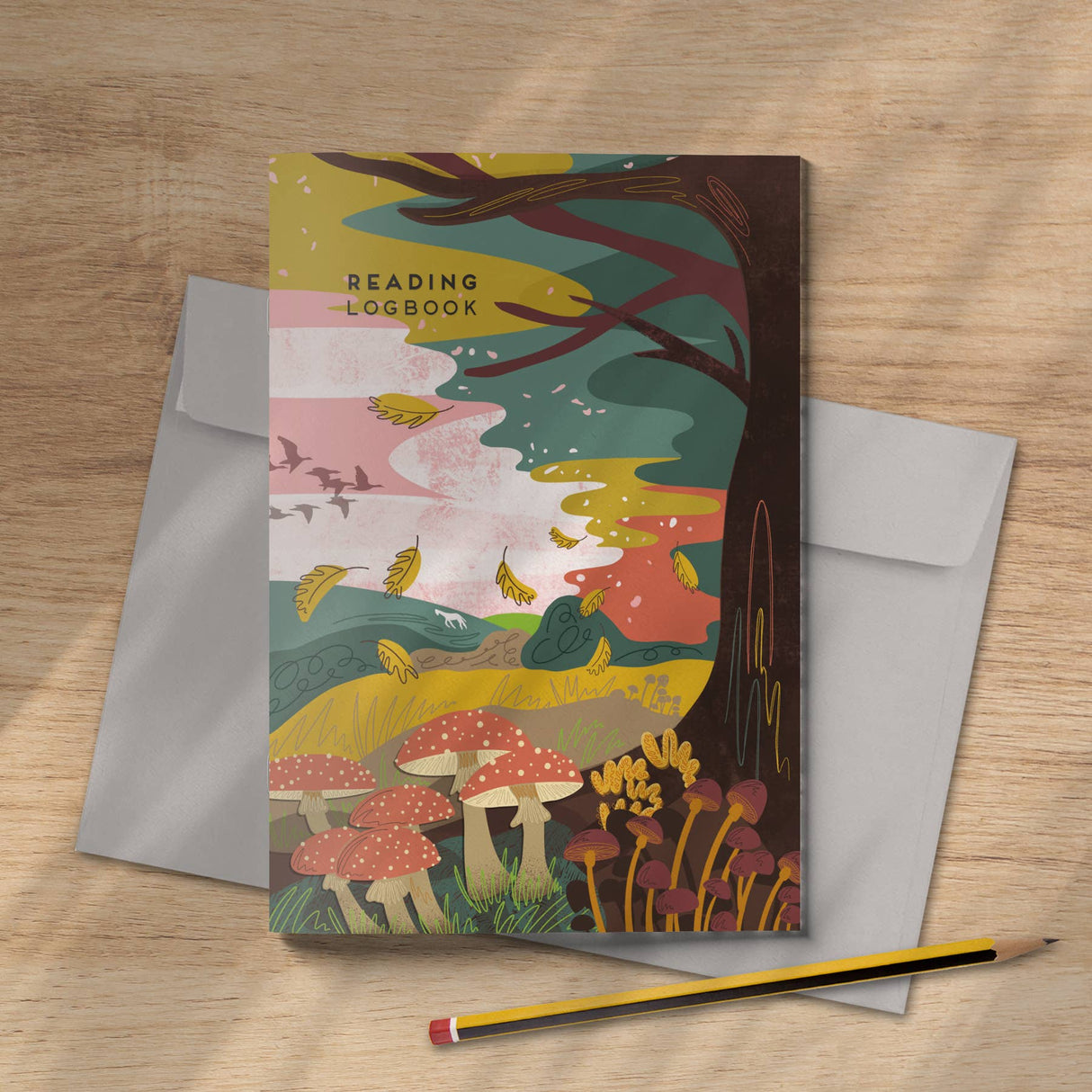 Reading logbook forest walk - book journal literary notebook