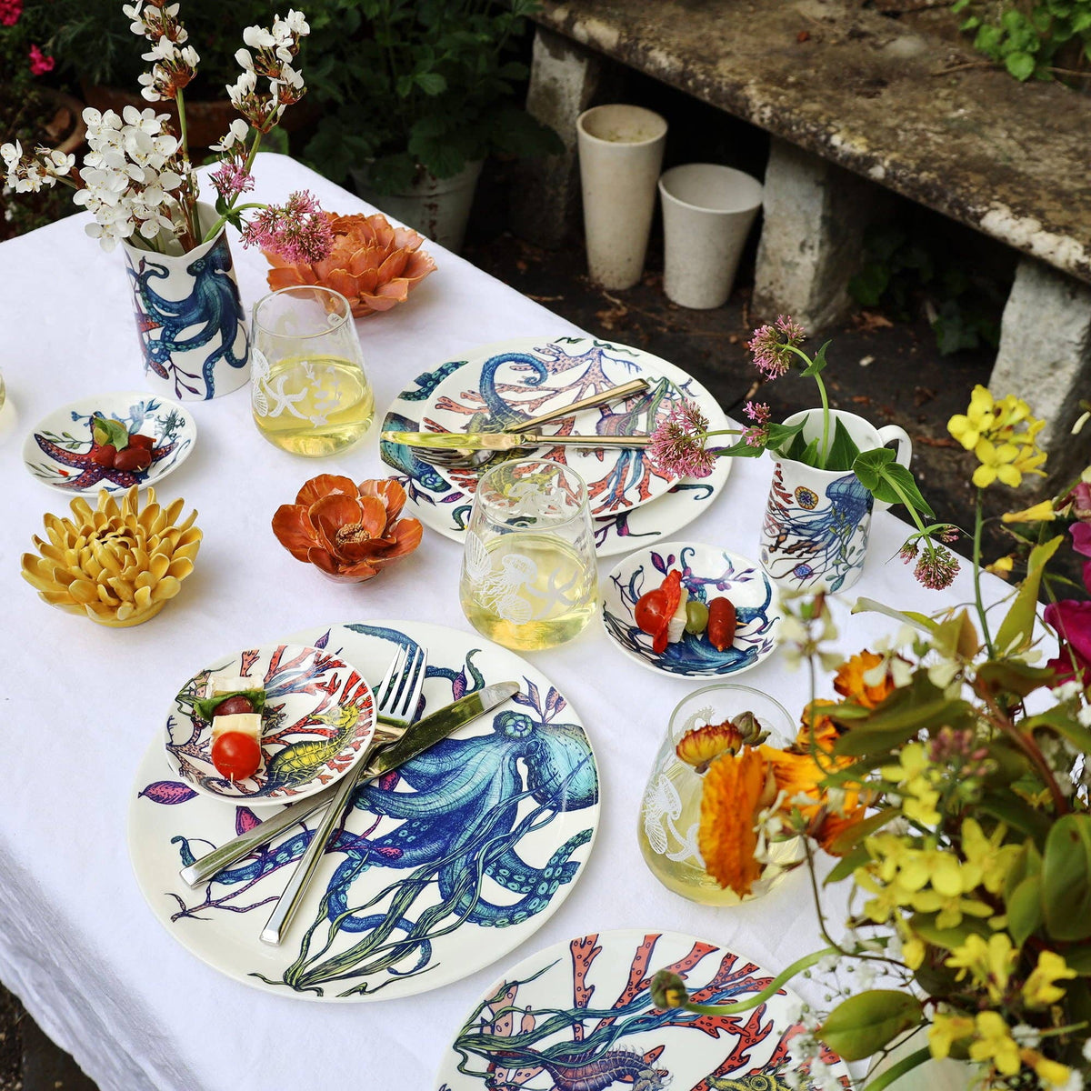 Reef starfish bone china nibbles dish by Cream Cornwall – product image 5