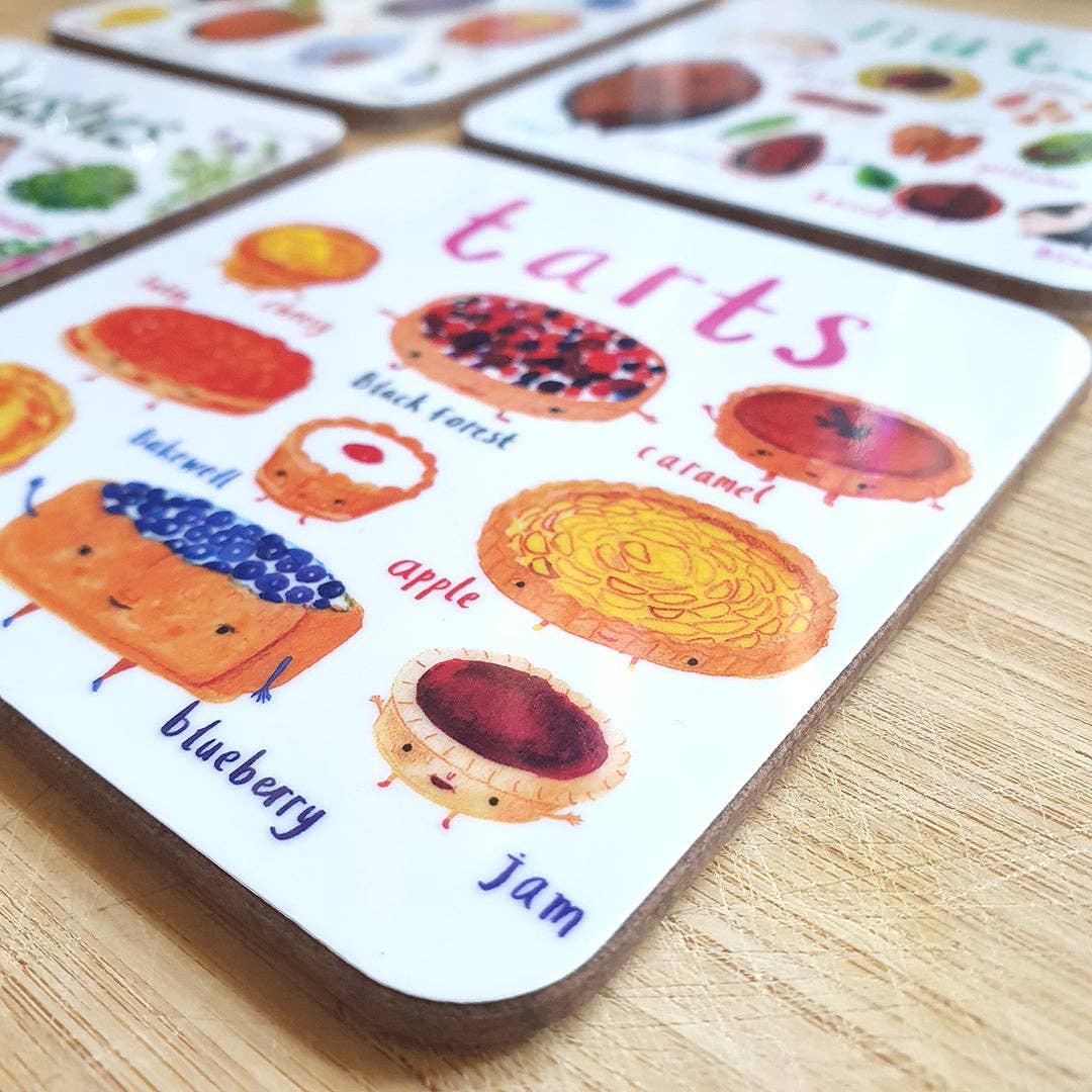 Sarah Edmonds Tarts Coaster – illustrated design