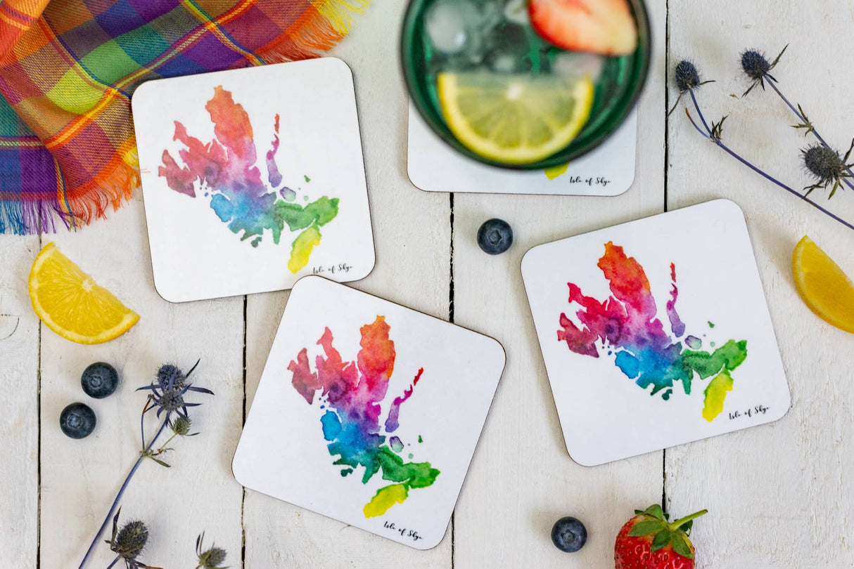 Isle of Skye Watercolour Map Coaster