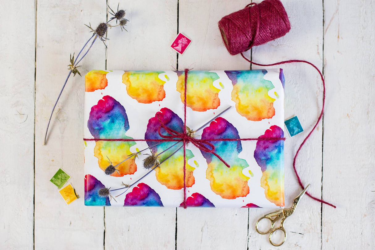 Arran Watercolour Map Gift Wrap