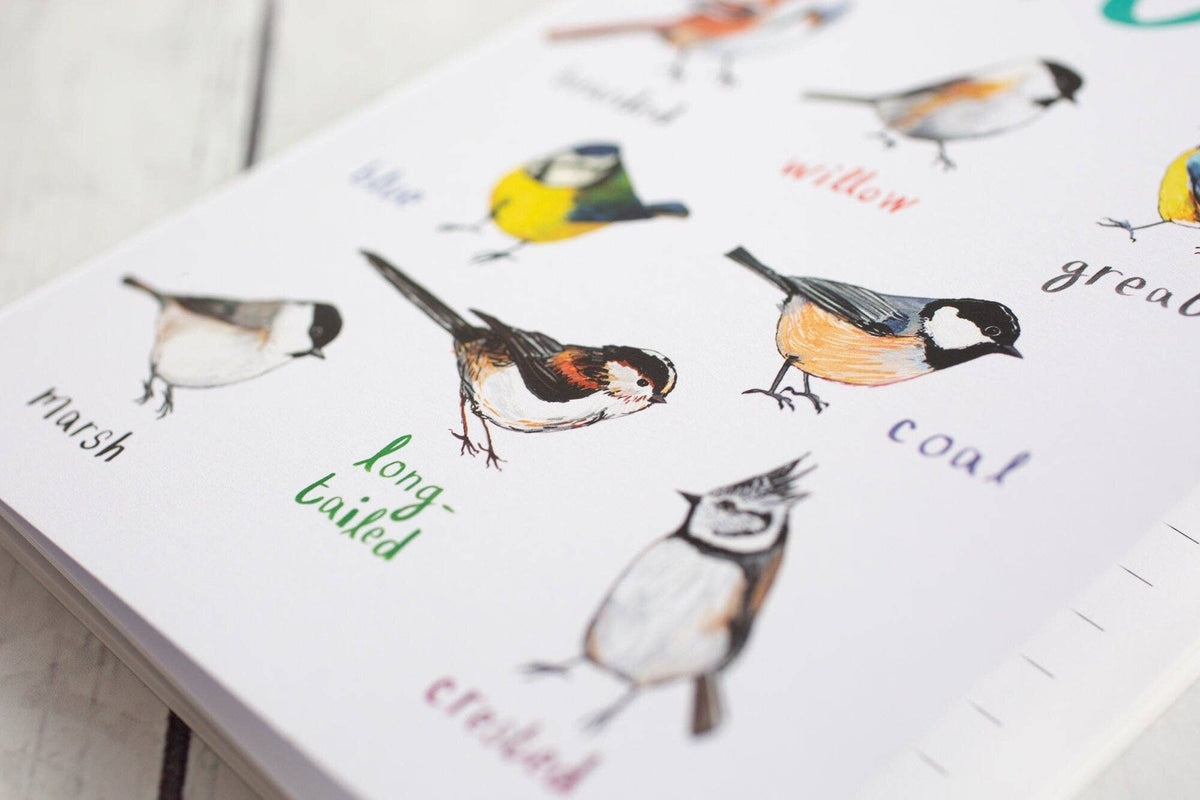Sarah Edmonds Tits A5 Recycled Bird Notebook – illustrated design