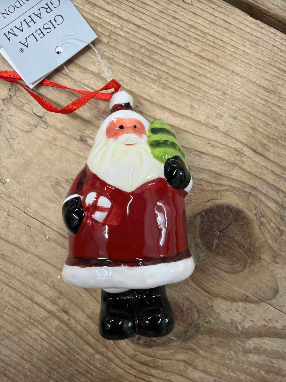 Ceramic Santa with Tree Decoration