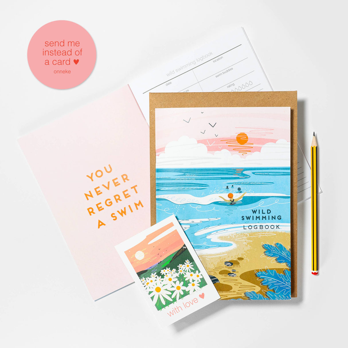 Wild swimming logbook into the sea - sea swimming notebook