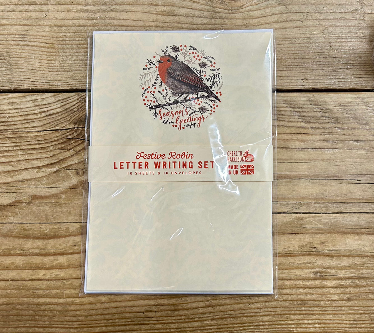 Festive Robin Writing Set - Cherith Harrison