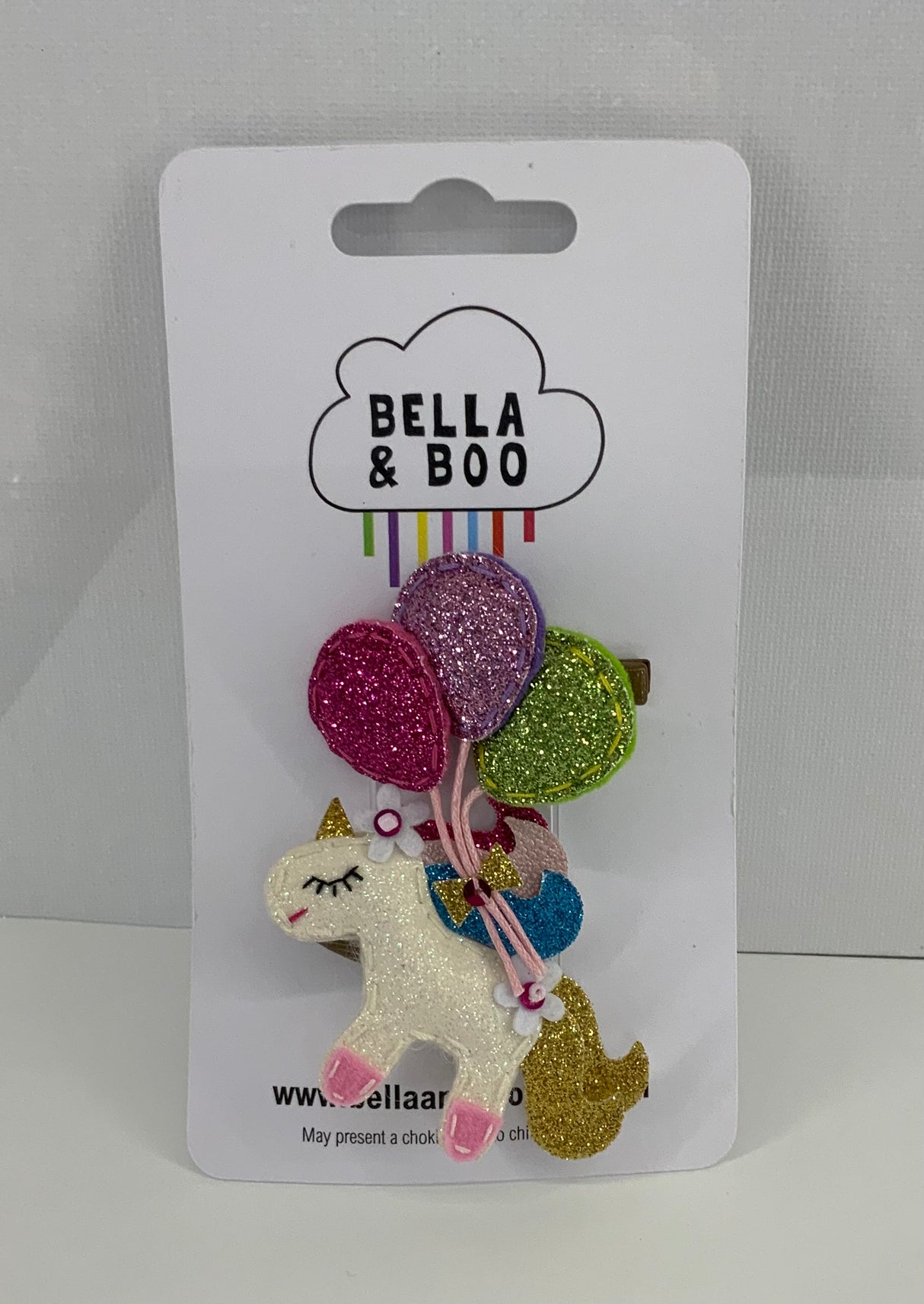 Large Unicorn and Balloon Hair Clip