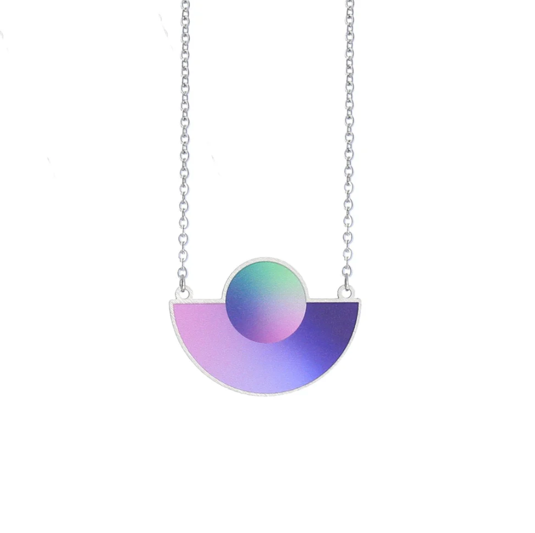 Cosmic Moon Necklace Galactic Purple