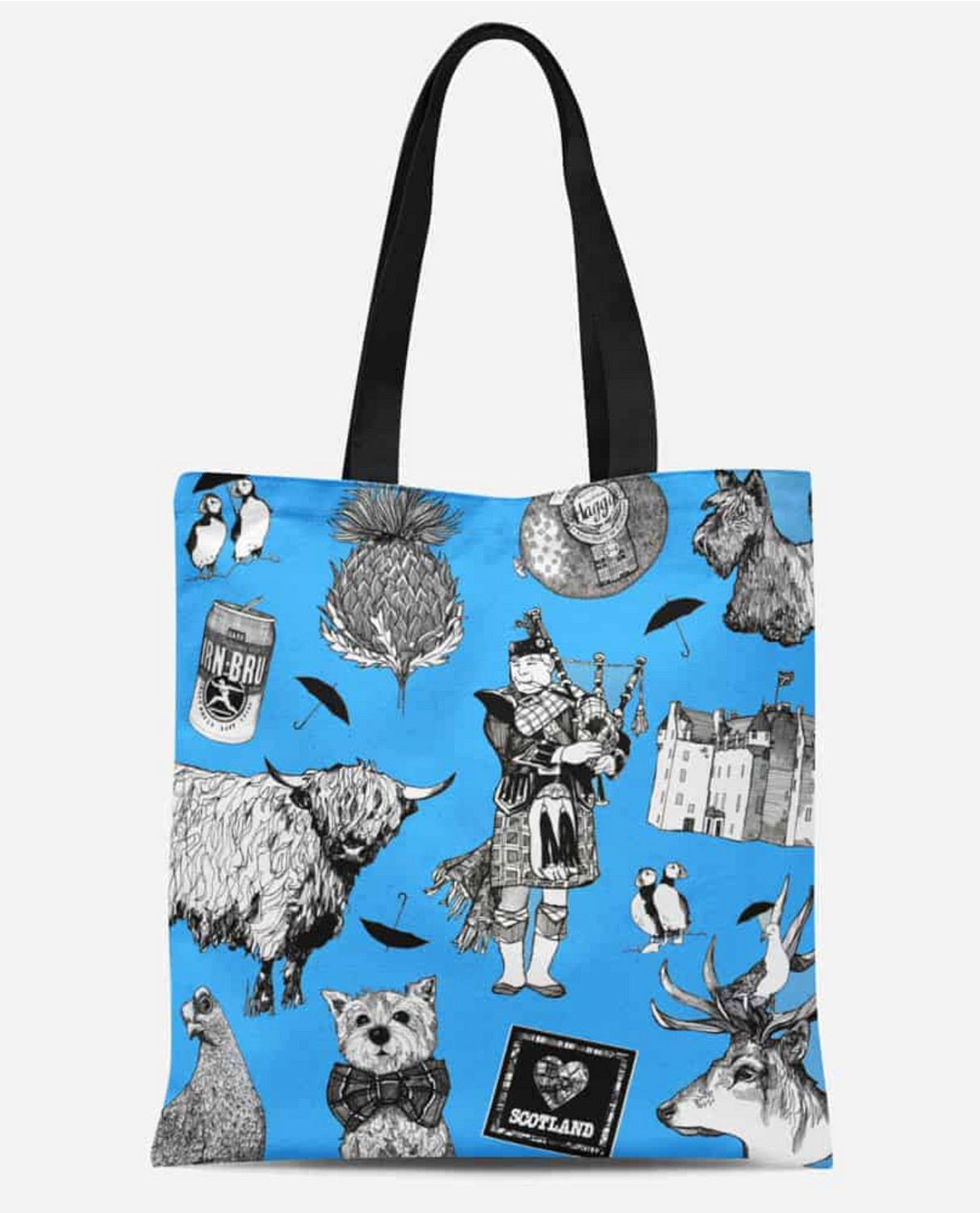 Love Scotland Heavyweight Tote Blue