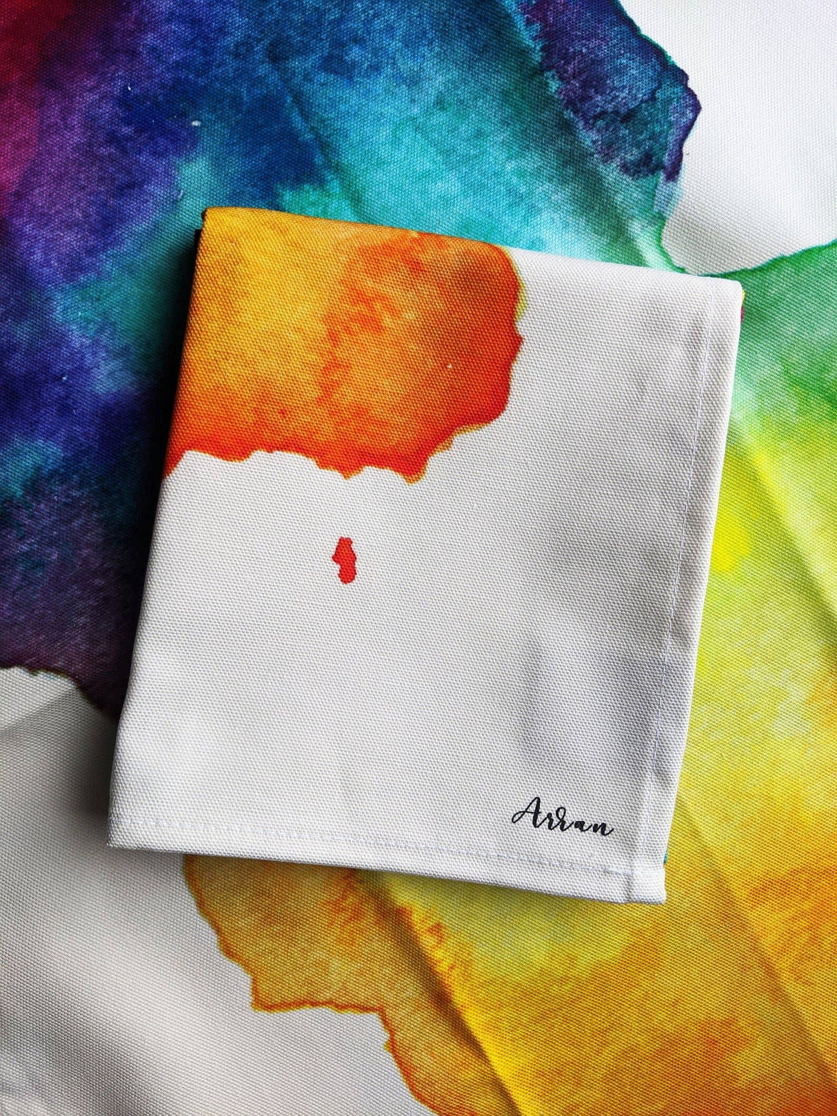 Arran Watercolour Map Tea Towel