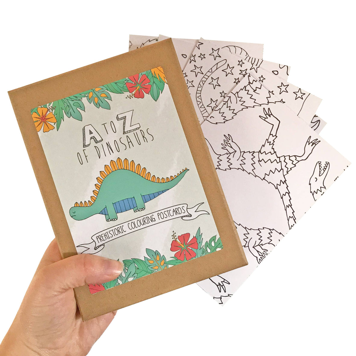 Dinosaur Colouring In Postcard Set