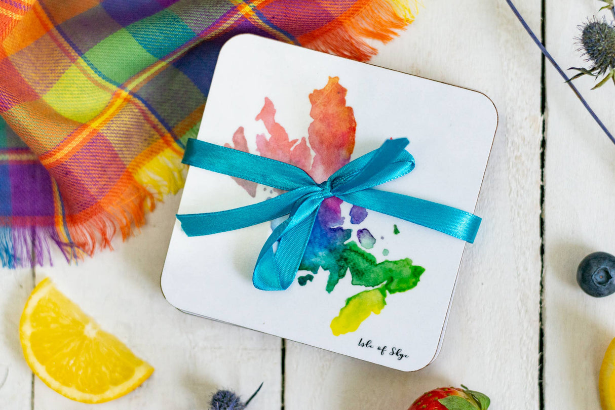 Isle of Skye Watercolour Map Coaster