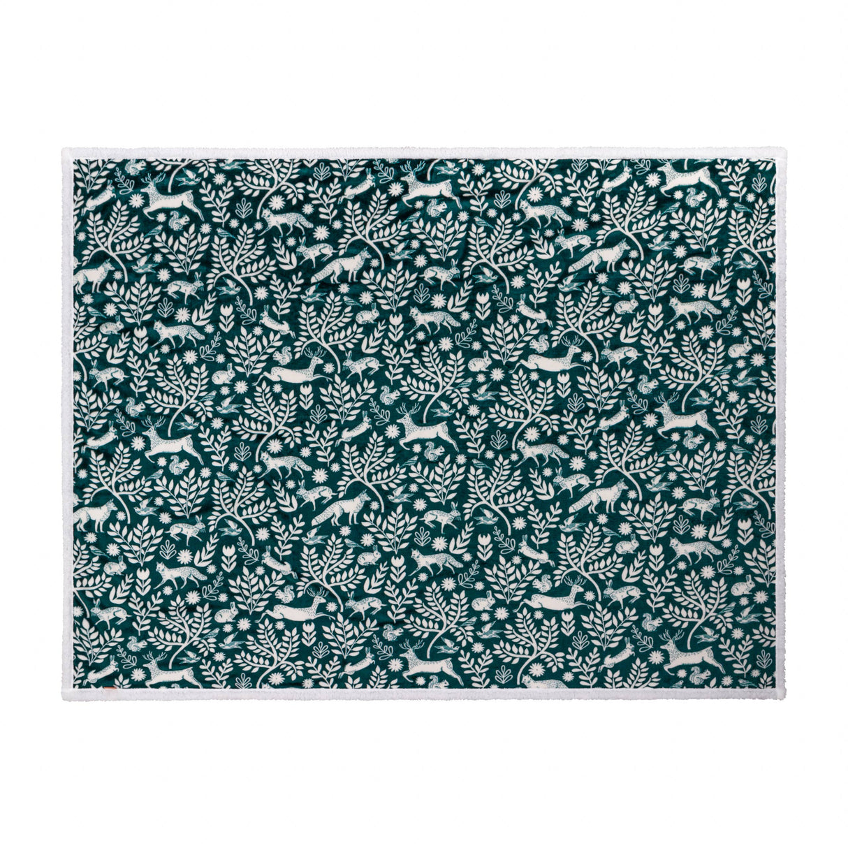 Skandi Woodland Sherpa Fleece Throw Forest: Forest / 140 x 180cm