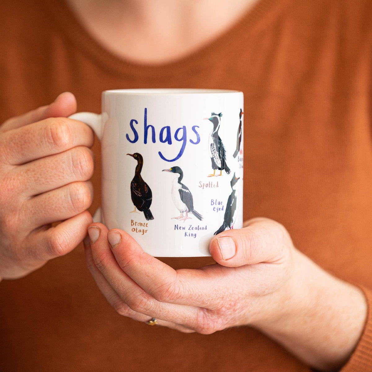 Sarah Edmonds Shags Bird Mug – illustrated design