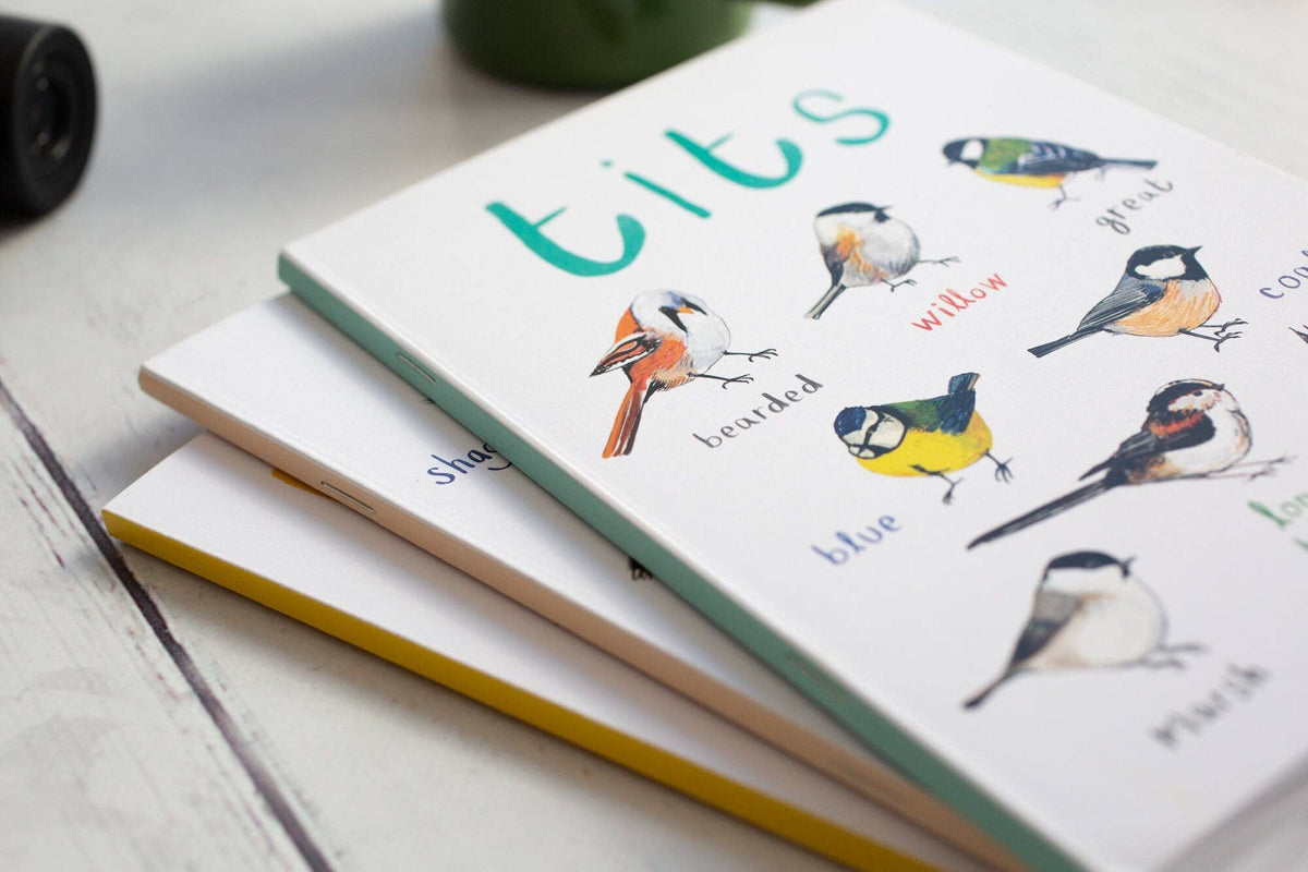 Sarah Edmonds Tits A5 Recycled Bird Notebook – illustrated design