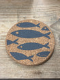 Cork Coaster - Fish Grey