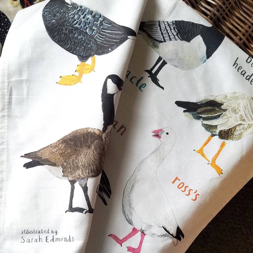 Sarah Edmonds Honkers Bird Cotton Tea Towel – illustrated design