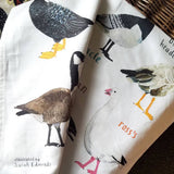 Sarah Edmonds Honkers Bird Cotton Tea Towel – illustrated design