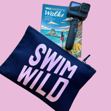 Navy and Pink Swim Wild Zip bag