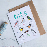 Sarah Edmonds Tits Bird Greeting Card – illustrated design