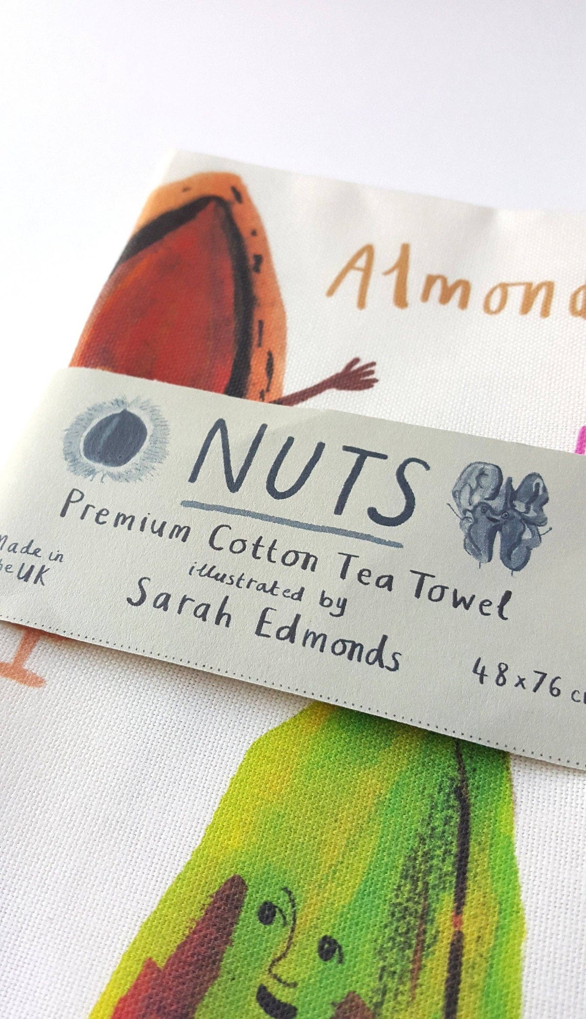 Sarah Edmonds Nuts Cotton Tea Towel – illustrated design