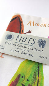 Sarah Edmonds Nuts Cotton Tea Towel – illustrated design