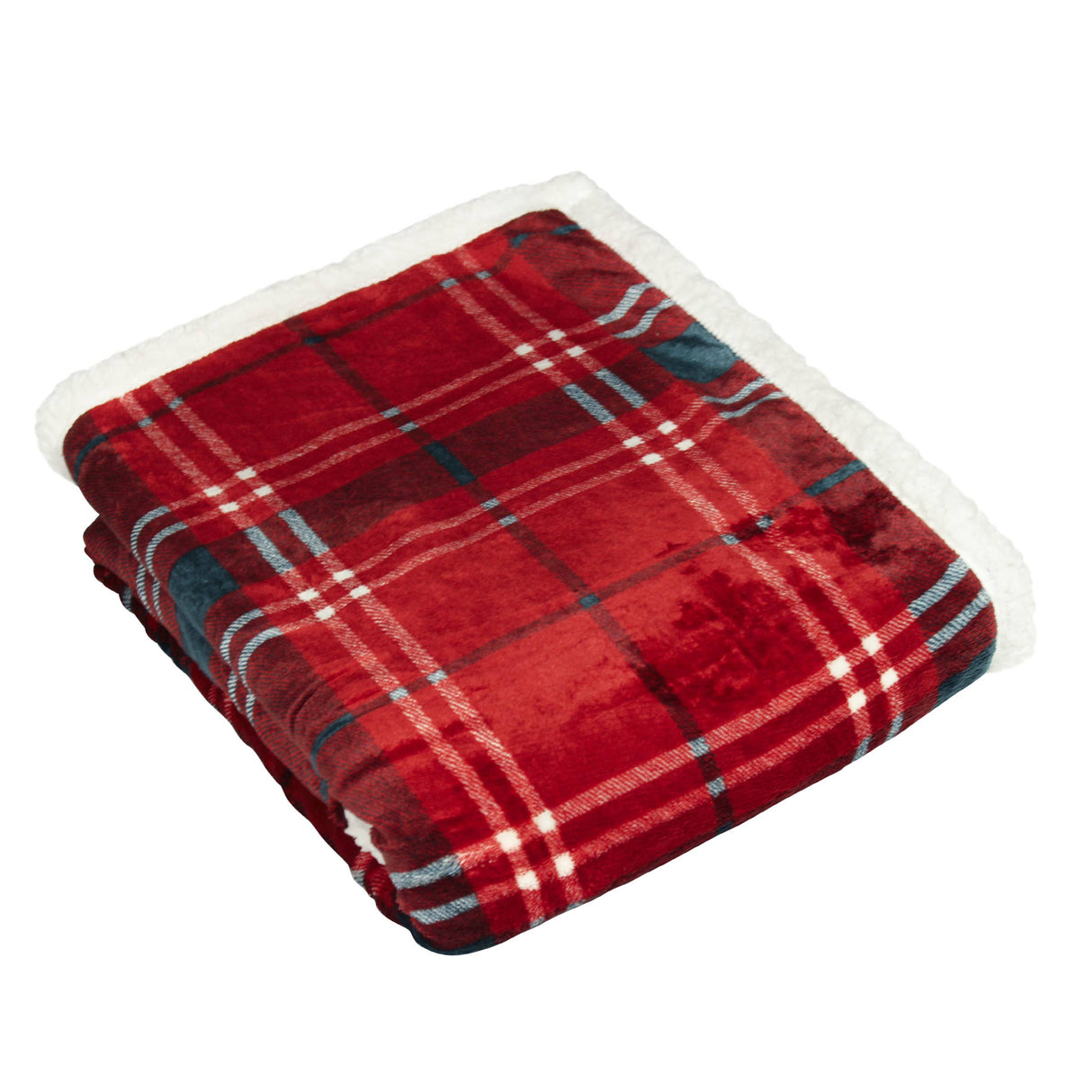 Blake Check Fleece Throw Red: Red / 130 x 150cm