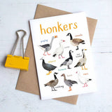 Sarah Edmonds Honkers Bird Greeting Card – illustrated design