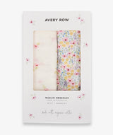 Avery Row Wildflower & Anemone Muslin Swaddles – Set of 2 – Avery Row baby gift at Mooch Arran