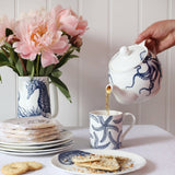 Navy starfish bone china mug, 375ml by Cream Cornwall – product image 2