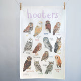 Sarah Edmonds Hooters Bird Cotton Tea Towel – illustrated design