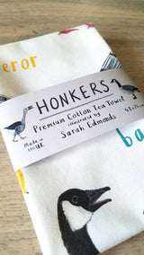 Sarah Edmonds Honkers Bird Cotton Tea Towel – illustrated design