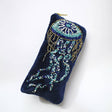 Navy velvet glasses case with beaded jellyfish by Cream Cornwall
