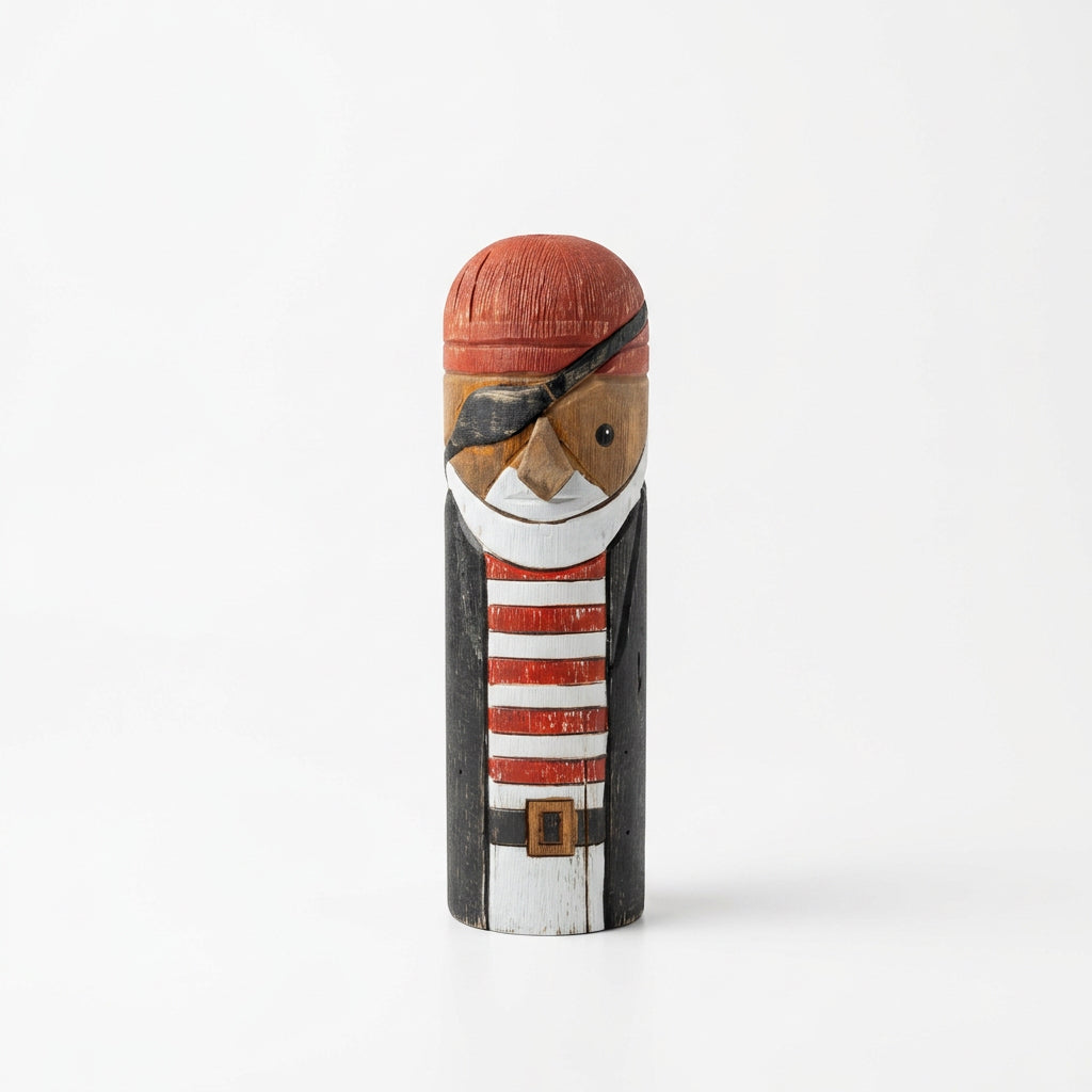 Wooden Pirate Figure