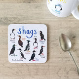 Sarah Edmonds Shags Bird Coaster – illustrated design